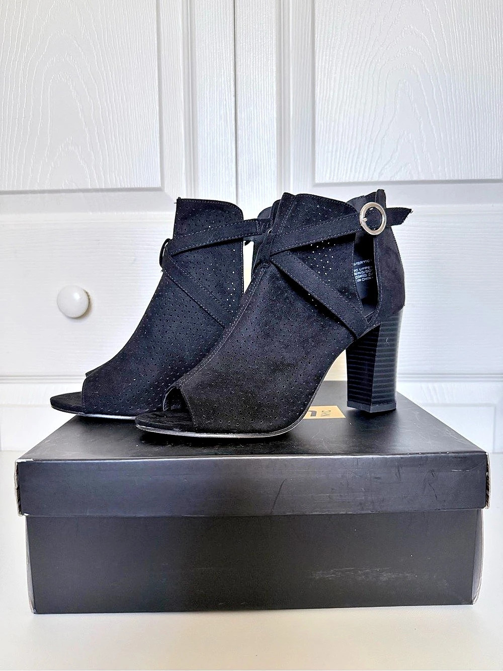Madden Girl Bryin Black Peep Toe Heels